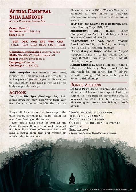 Eric schloesser kung fu men: Ain't no monster spookier than Actual Cannibal Shia ...
