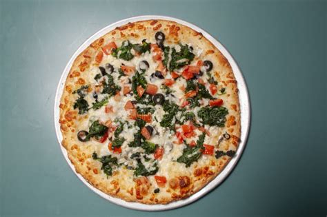 delicious italian white pizza stock image image of meat dough 244585265