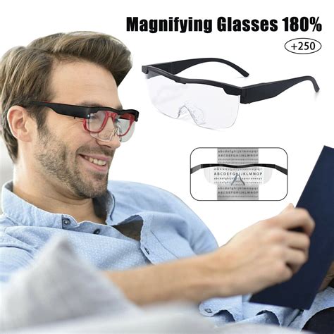 sywan magnifying glasses with light 180 degree led lighted magnifier eyeglasses for reading