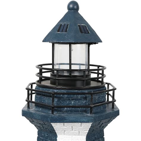 Sunnydaze Decor 36 In H X 11 In W Blue Lighthouse Garden Statue In The