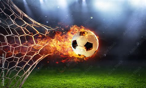 Soccer Ball With Flames Dshudffg