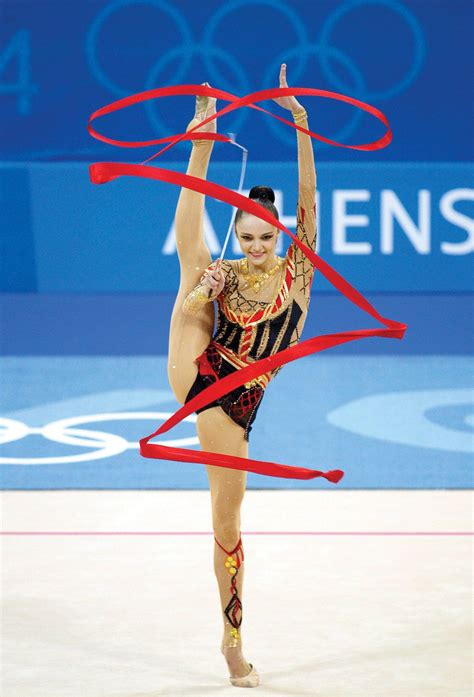 A Rhythmic Gymnast Performs With A Ribbon Kazuhiro Nogiafp Getty
