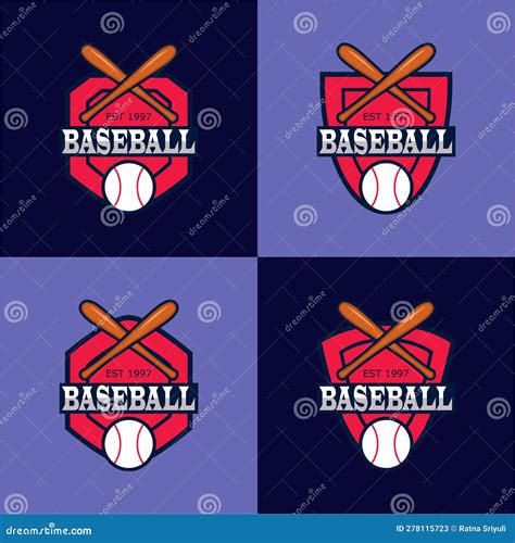 Baseball Logo Badge Design Vector Flat Isolated Illustration Stock