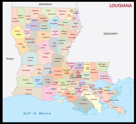 Louisiana Parish Map Parishes Map With Cities