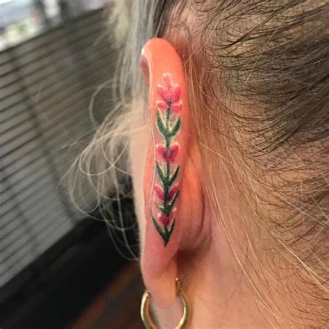 Top 84 Imagen Tatuajes De Flores En La Oreja Vn