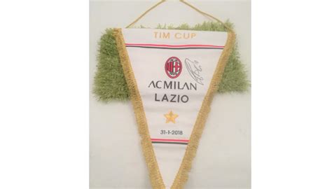 Official 2018 Milan-Lazio Pennant, Signed by Çalhanoğlu - CharityStars