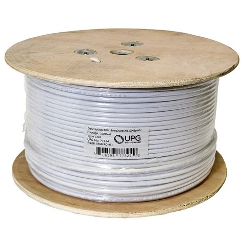 Upg Srg6faq 9s01 1000 Ft 18 Awg Shielded Catv Wire 77324 The Home Depot