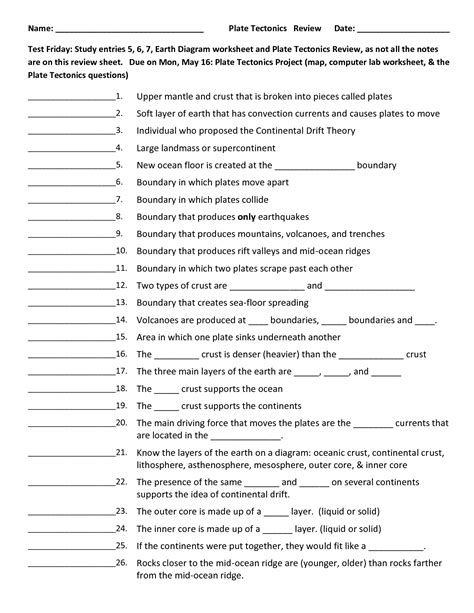 Plate boundaries worksheet answer key. 13 Best Images of Plate Tectonics Worksheet Answer Key ...