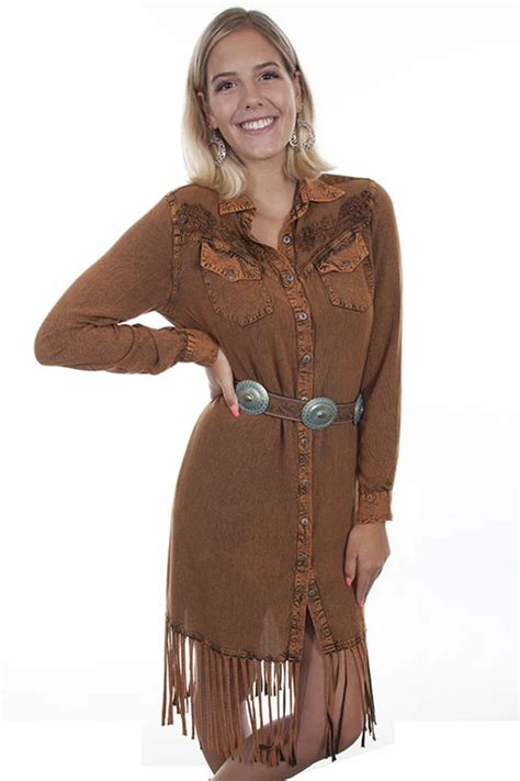 Honey Creek Long Sleeved Fringed Western Dress Hc485 Western Wear Dresses Western Outfits