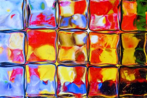 Brightly Colored Glass Block Wall Stock Image Image Of Close