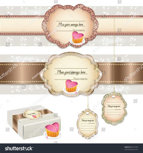 Cake Labels Love Cake Stock Vector Illustration 92014700 Shutterstock