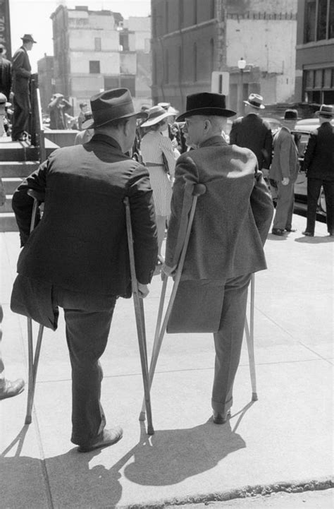 Two Amputees On Crutches Outside Church Photograph By Everett Fine