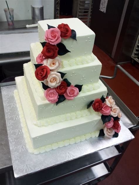 See more ideas about kids cake, cartoon cake, cupcake cakes. Roses square wedding cake--simple piping & flowers ...
