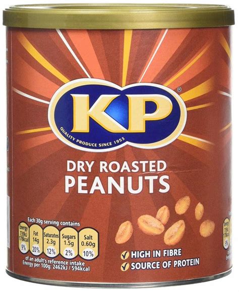 Kp Dry Roasted Peanuts 375g Approved Food