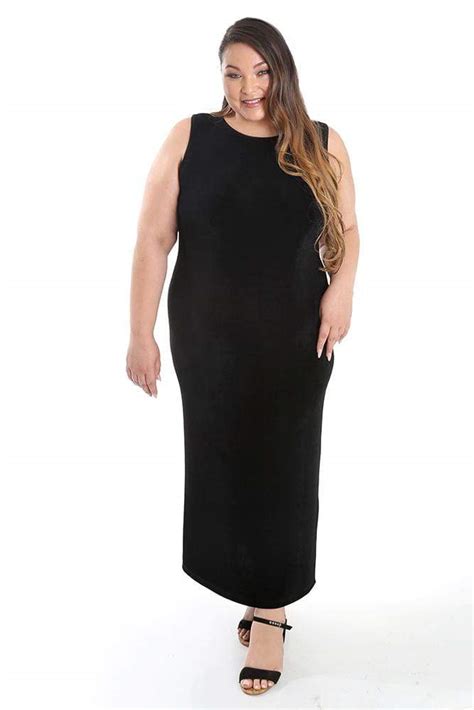 Vikki Vi Classic Black Jewel Neckline Maxi Dress
