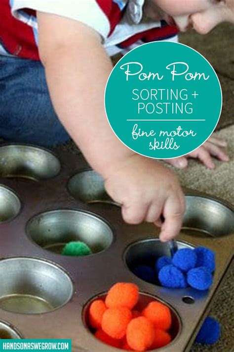 Pom Pom Sorting Posting Activity For Toddlers Hands On As We Grow