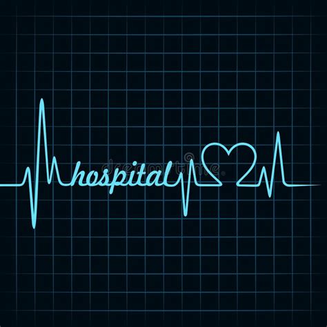 Heartbeat Make A Hospital Text And Heart Symbol Stock Stock Vector