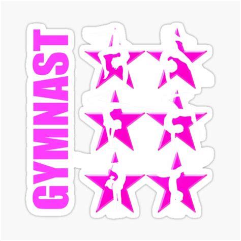Black And Pink Star Gymnast Design Sticker By Jlporiginals Redbubble