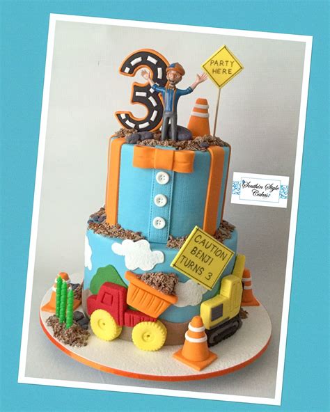 Blippi Cake 3rd Birthday Cakes Construction Birthday Cake Toddler