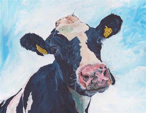 Cow No 01 0254 Irish Friesian Cow Painting By Dermot Ogrady Fine Art