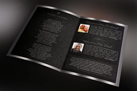 Black Dignity Funeral Program Template 10732 Brochures Design Bundles