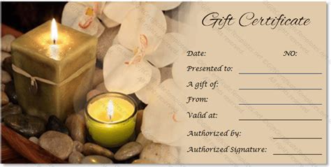 Scented Gift Certificate Template Massage Gift Certificate Spa Gift