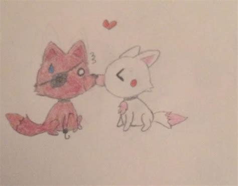 Foxy X Mangle Kissing Drawing By Shadowgamer83 On Deviantart