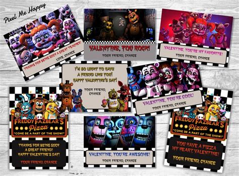 Five Nights At Freddys Valentines Cards Digital Etsy