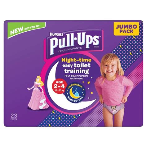 Huggies Pull Ups Pink Training Pants Age 2 4 Ntime 23 Pack Tesco