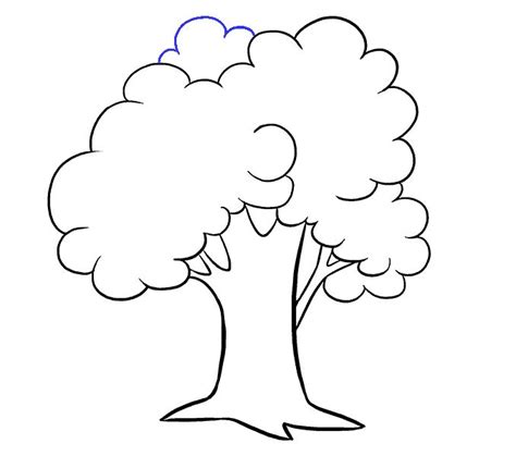 How To Draw A Cartoon Tree Easy Step By Step Drawing Guides Cartoon