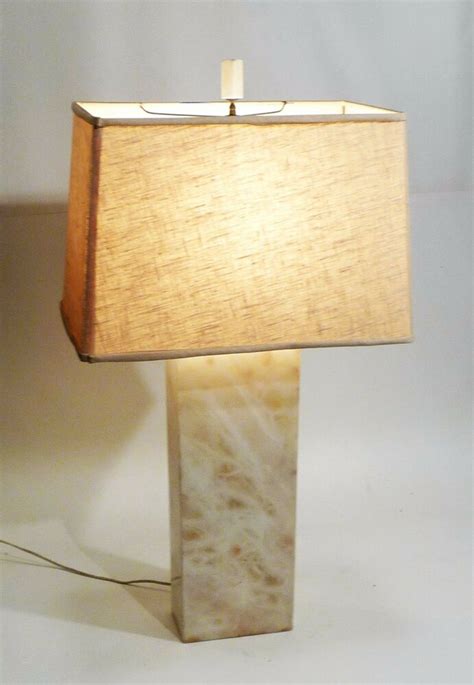 Danish modern vintage brass & teak lamp. Retro White Onyx Modernist Table Lamp Mid Century Modern XLT Architectural 60s | eBay