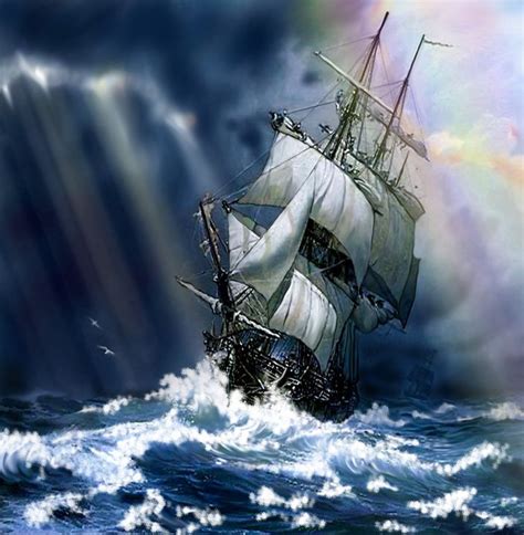 Ship In Storm Tall Ships Pinterest