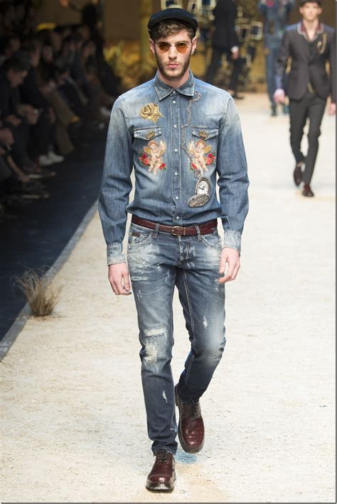 Embroidered Mens Denims From Dolce And Gabbana For Fall 2016