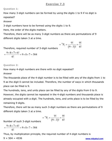 Class 11th Math Permutations And Combinations Ncert Solution Cbse 2023