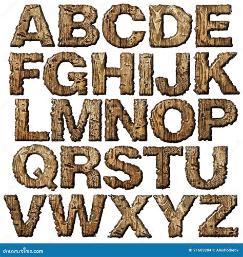 Wooden Alphabet Stock Illustration Illustration Of Coarse