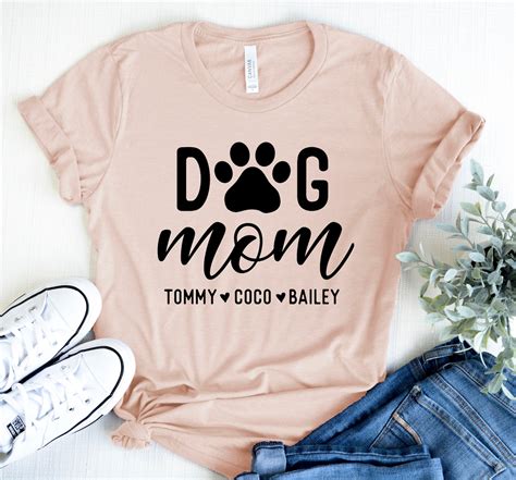 Dog Mom Shirt Personalized Names Dog Mom Shirt Custom Dog Etsy