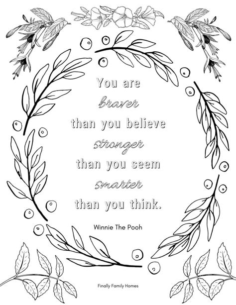 Free Printable Adult Coloring Page With Inspirational Quotes Coloring Home