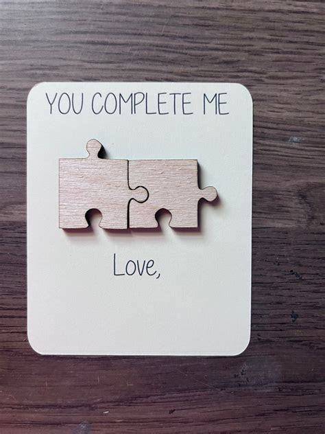You Complete Me Puzzle Piece Card Adult Humor T Etsy