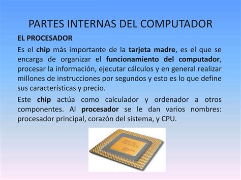 Ppt Partes Internas Del Computador Powerpoint Presentation Free