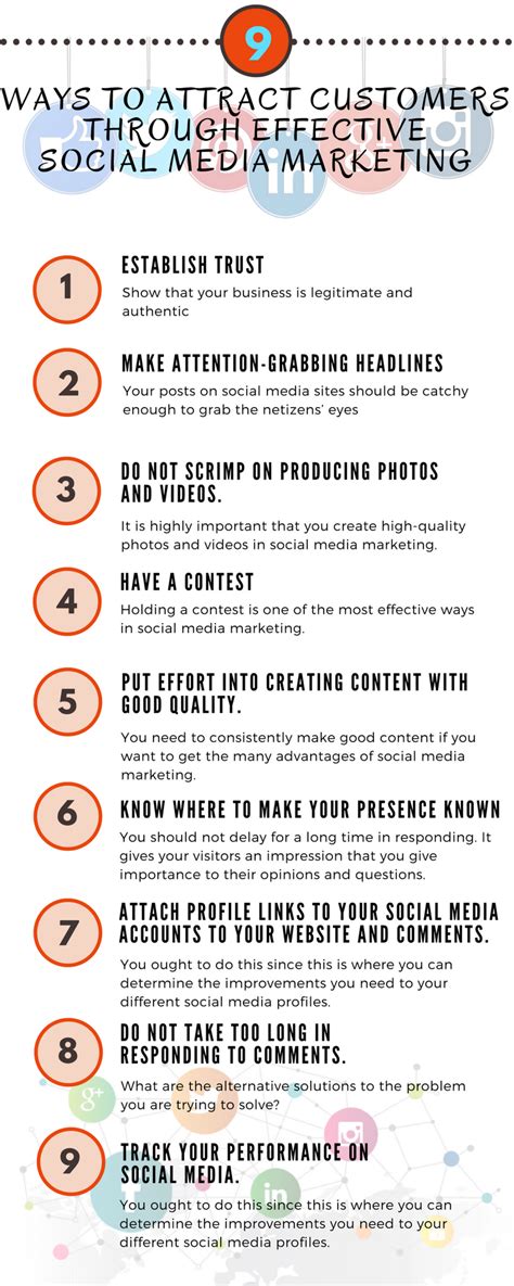 9 Ways How To Attract Customers Through Effective Social Media Marketing Infographic How To