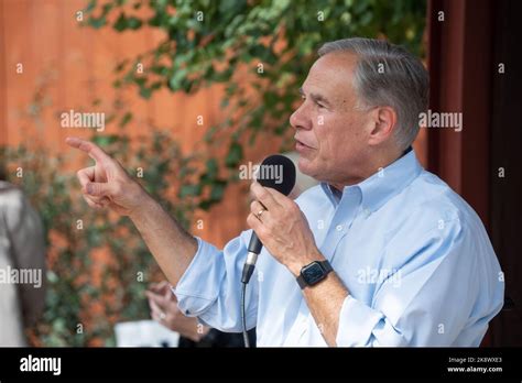 Texas Gov Greg Abbott Gives A Speech During A Campaign Event In San