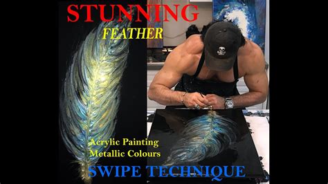 828 Stunning Acrylic Swipe Feather Painting Tutorial Bens Art