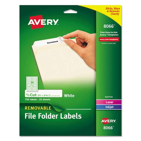 Avery® Removable File Folder Labels With Sure Feed® Technology Avery