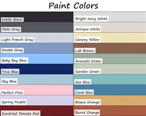 Paint Color Samples Etsy