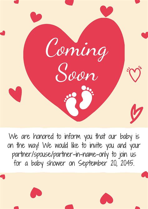 Baby Coming Soon Announcement in Illustrator, Pages, PSD, Word