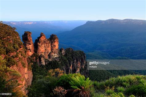 Australia New South Wales Katoomba Three Sisters High Res Stock Photo