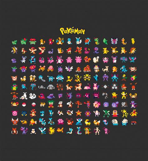 151 Pokemon Cross Stitch Pattern Generation 1 Pokémon Video Etsy