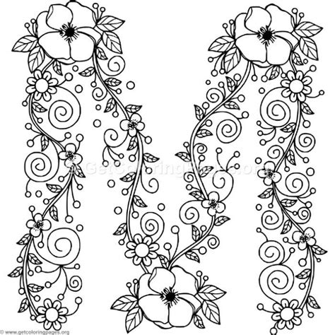 Swirly flower design advanced coloring page. Coloring Pages Of The Letter M Mandala - Coloring Pages Ideas