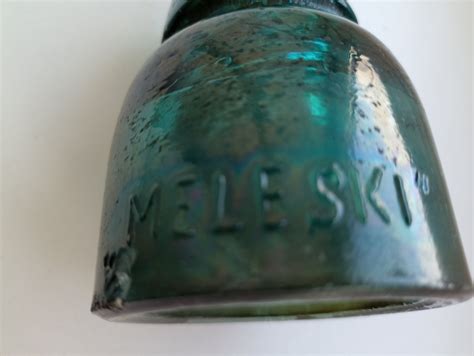 Antique 1920 29 Estonian Green Glass Insulator With Trade Mark Etsy
