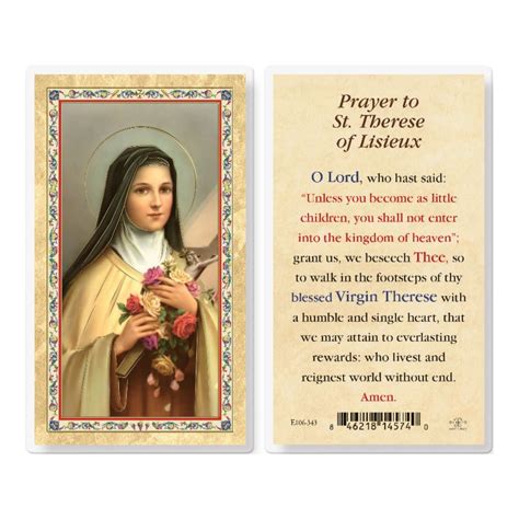 Prayer Card St Therese Of Lisieux St Pauls Catholic Books And Ts